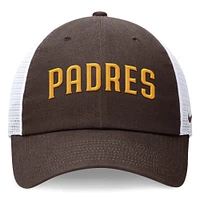 Casquette de camionneur ajustable Nike marron pour homme avec inscription San Diego Padres