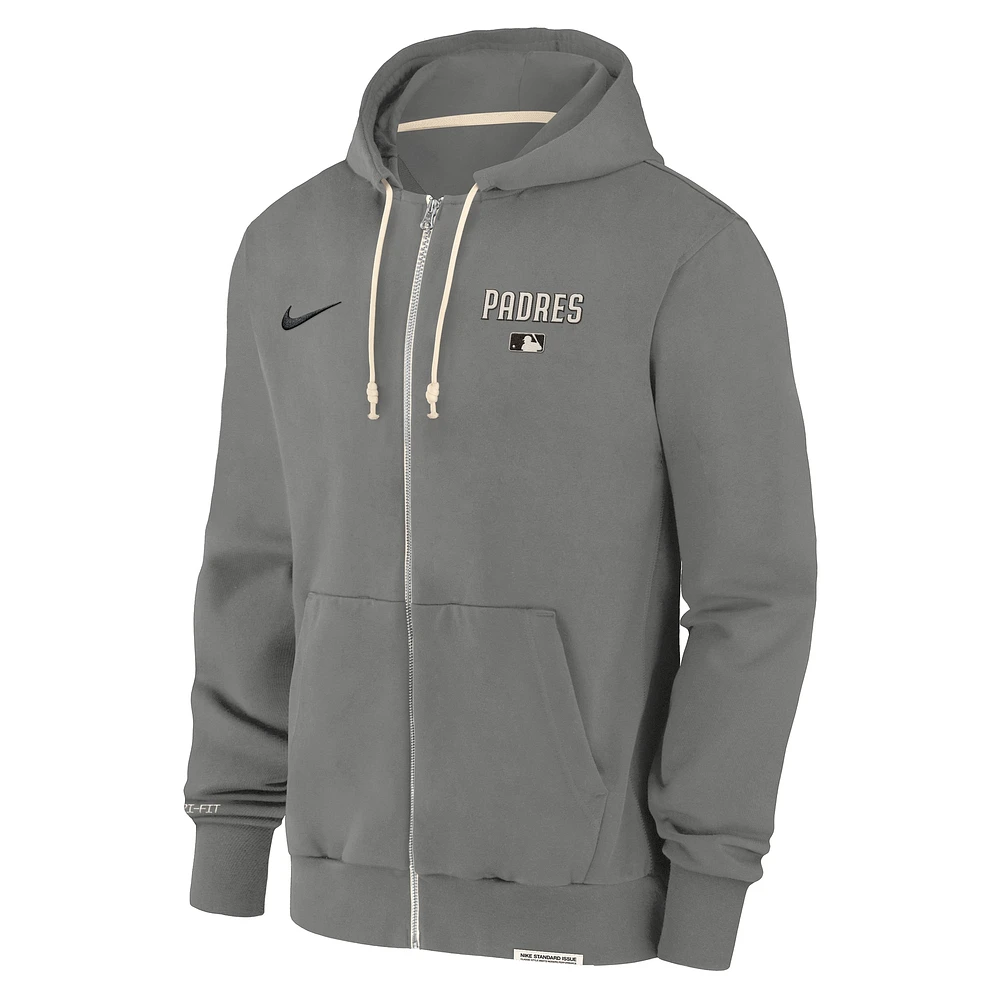 Men's Nike Charcoal San Diego Padres Authentic Collection Travel Performance Full-Zip Hoodie