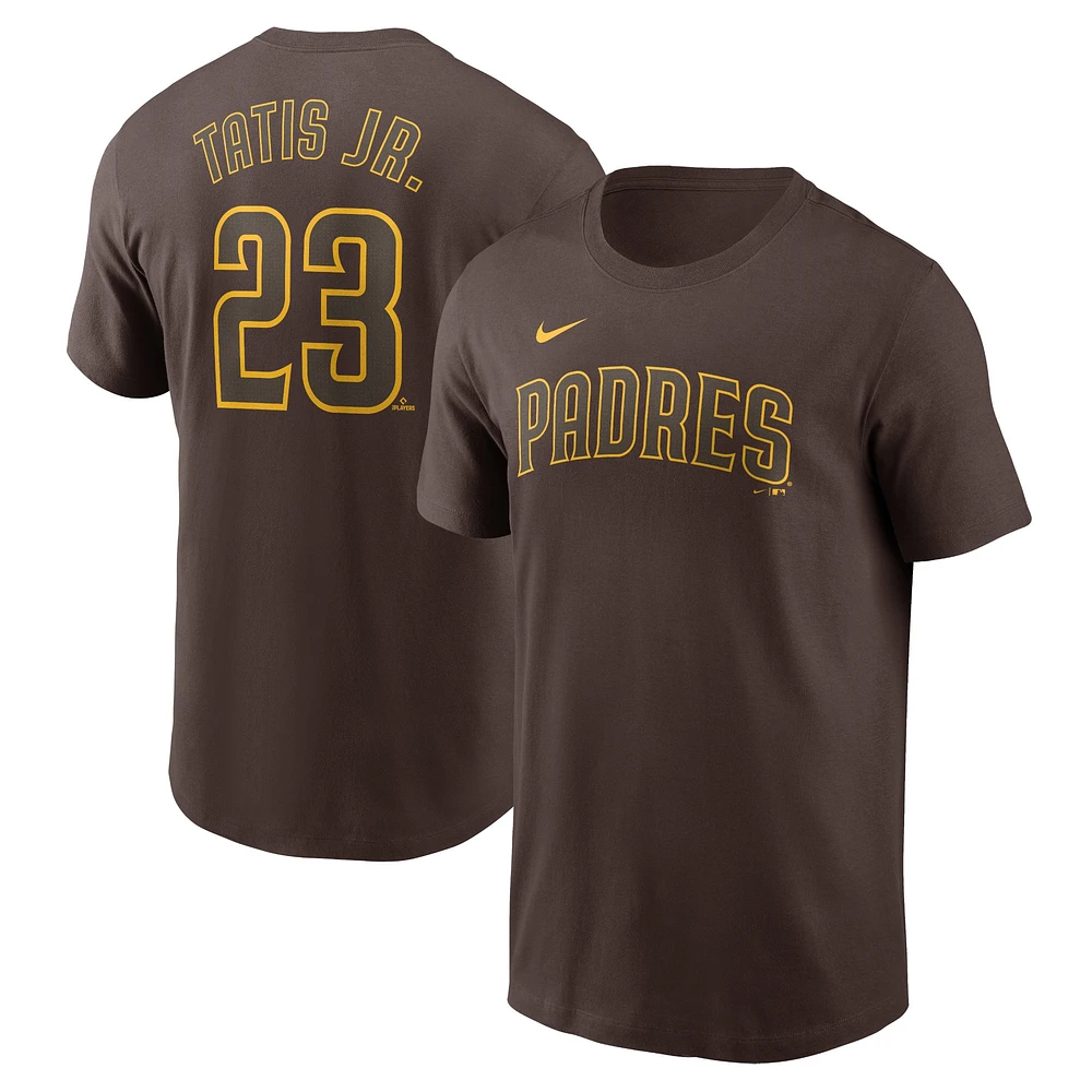 T-shirt avec nom et numéro Nike Fernando Tatis Jr. des San Diego Padres Fuse pour hommes, marron