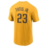 Men's Nike Fernando Tatis Jr. Gold San Diego Padres Name & Number - T-Shirt