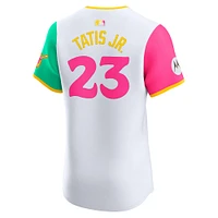 Maillot Nike Fernando Tatis Jr. blanc pour homme, San Diego Padres, City Connect, sponsor écusson Elite Player