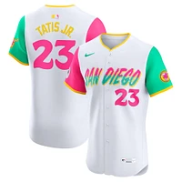 Maillot Nike Fernando Tatis Jr. blanc pour homme, San Diego Padres, City Connect, sponsor écusson Elite Player
