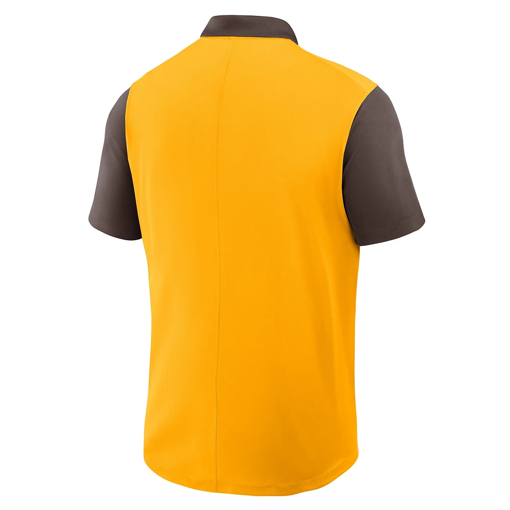 Polo Nike Performance Victory couleur or/marron pour homme, collection Cooperstown, Padres de San Diego