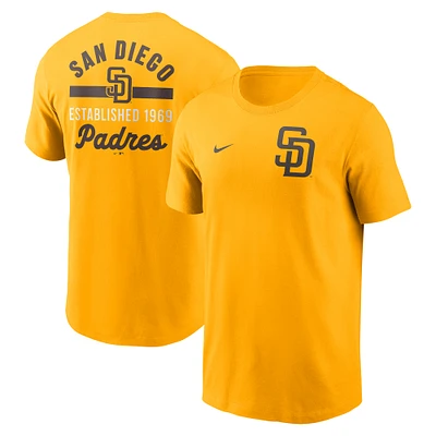 T-shirt Nike doré San Diego Padres 2-Hit pour homme