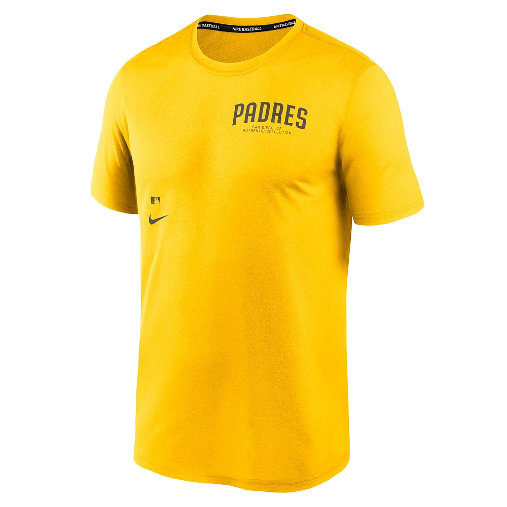 T-shirt Nike Gold San Diego Padres Authentic Collection Early Work Tri-Blend Performance pour homme