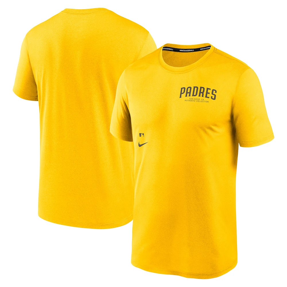 T-shirt Nike Gold San Diego Padres Authentic Collection Early Work Tri-Blend Performance pour homme