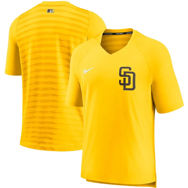 Nike Women's Gold Oakland Athletics Authentic Collection Velocity  Performance V-Neck T-shirt