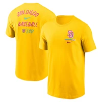 T-shirt Nike doré San Diego Padres City Connect 2-Hit pour homme