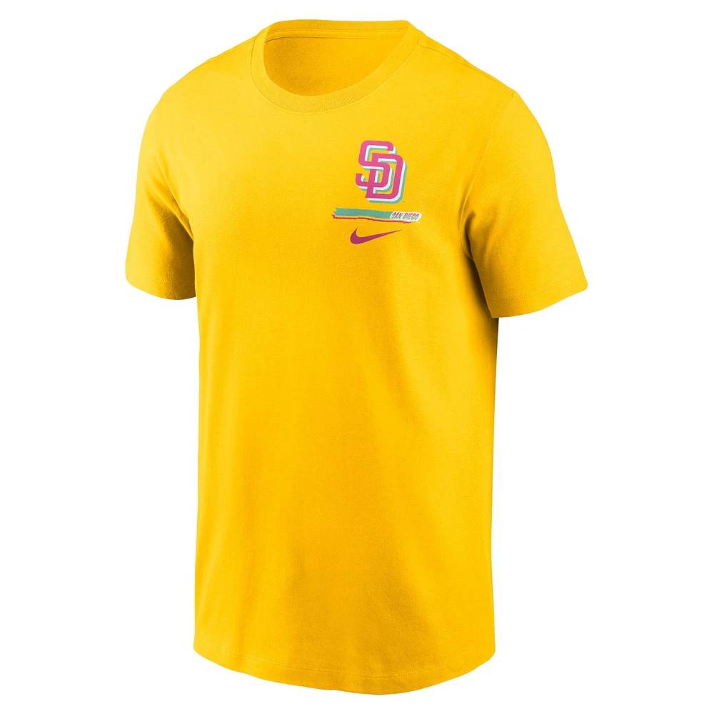 T-shirt Nike doré San Diego Padres City Connect 2-Hit pour homme