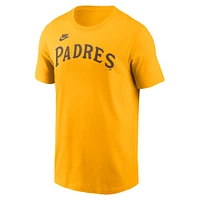 Men's Nike Gold San Diego Padres Cooperstown Wordmark T-Shirt