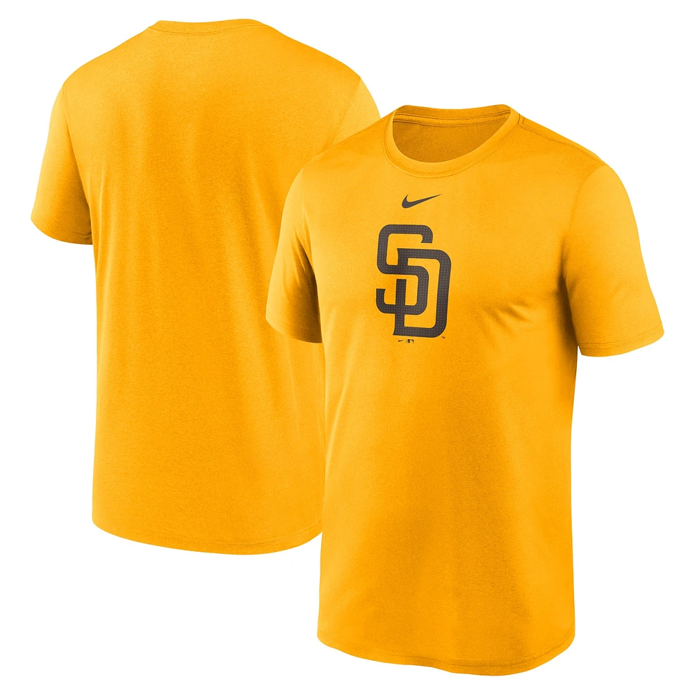 T-shirt de performance Nike Gold San Diego Padres Legend Fuse avec grand logo pour homme