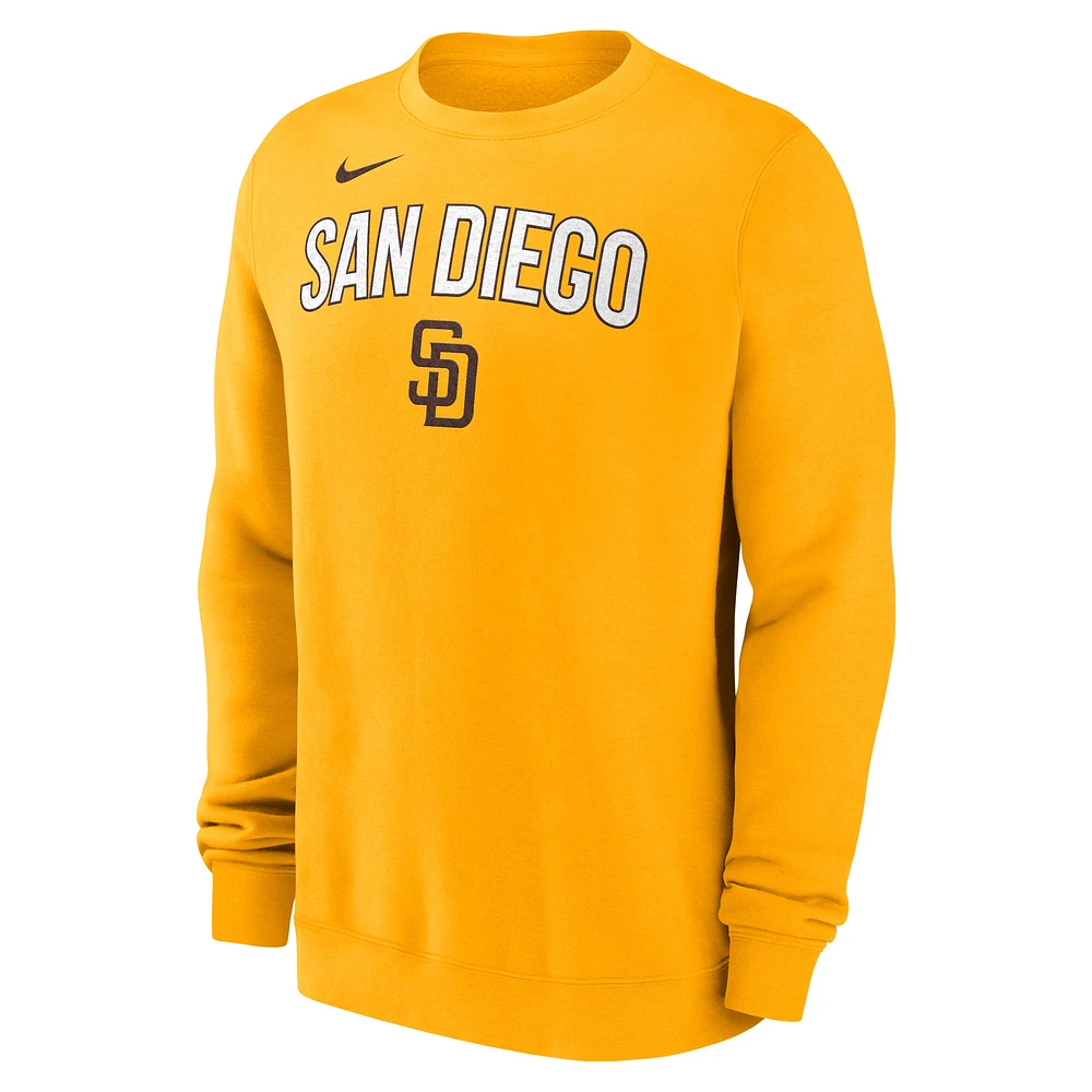 Sweat-shirt Nike doré des Padres de San Diego pour homme