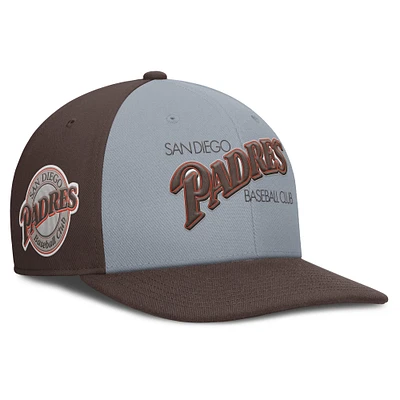 Casquette Snapback Nike Pro Performance gris/marron pour homme des San Diego Padres