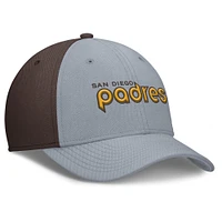 Men's Nike Gray/Brown San Diego Padres Rise Swoosh Performance Flex Hat