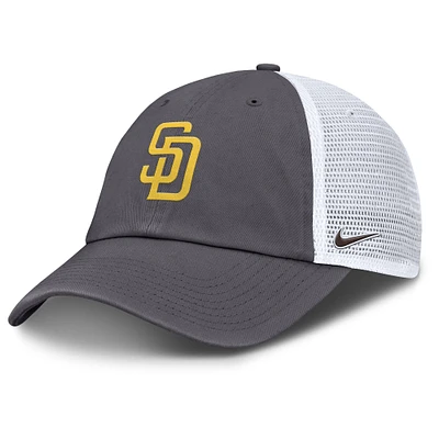 Casquette de camionneur ajustable Nike grise pour homme des Padres de San Diego