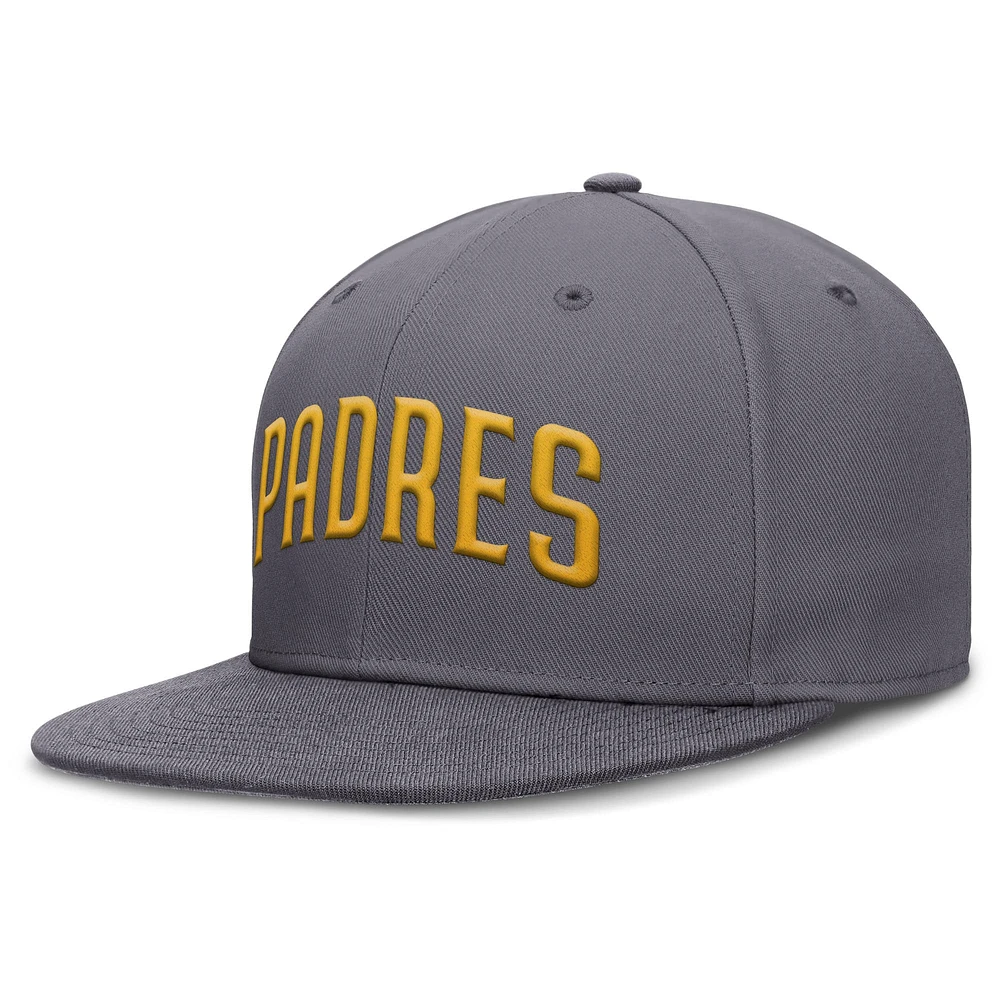 Casquette Nike True Fitted grise pour homme des Padres de San Diego Performance