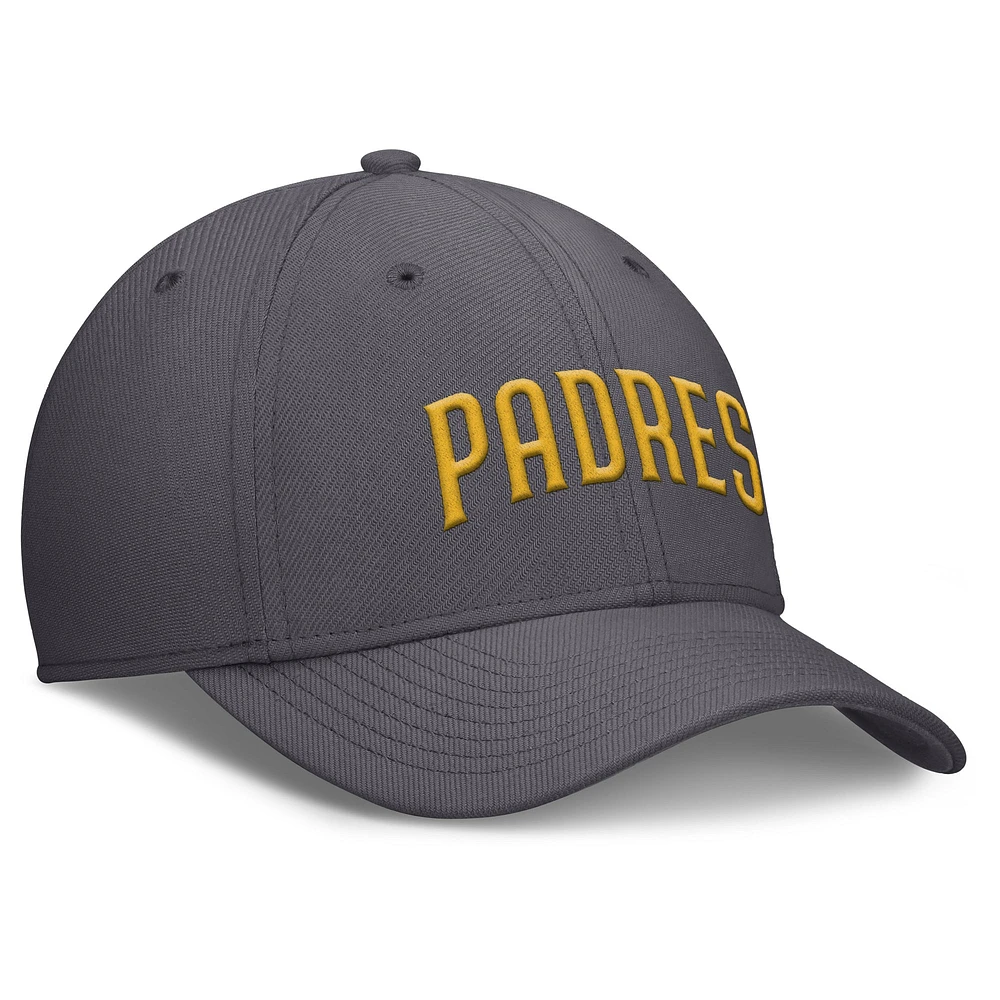 Casquette Nike Performance Flex grise pour homme avec logo Swoosh des Padres de San Diego