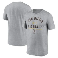 Men's Nike Heather Charcoal San Diego Padres Arch Baseball Stack Performance T-Shirt