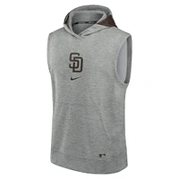 Sweat à capuche sans manches pour hommes Nike Heather Grey San Diego Padres Authentic Collection Early Work Performance