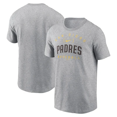 Men's Nike Heather Gray San Diego Padres Home Team Athletic Arch T-Shirt