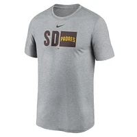 T-shirt Nike Heather Grey San Diego Padres Tricode Legend pour homme