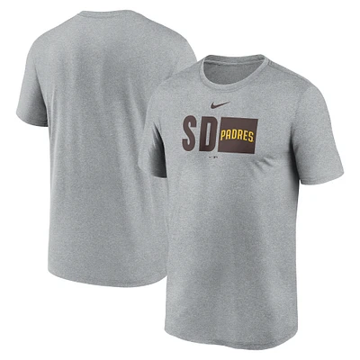 Men's Nike Heather Gray San Diego Padres Tricode Legend T-Shirt