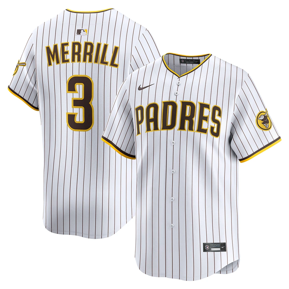 Maillot de joueur alternatif Nike Jackson Merrill blanc des San Diego Padres pour homme