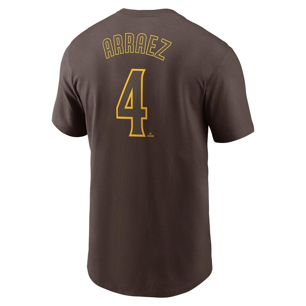 Men's Nike Luis Arraez Brown San Diego Padres Fuse Name & Number T-Shirt