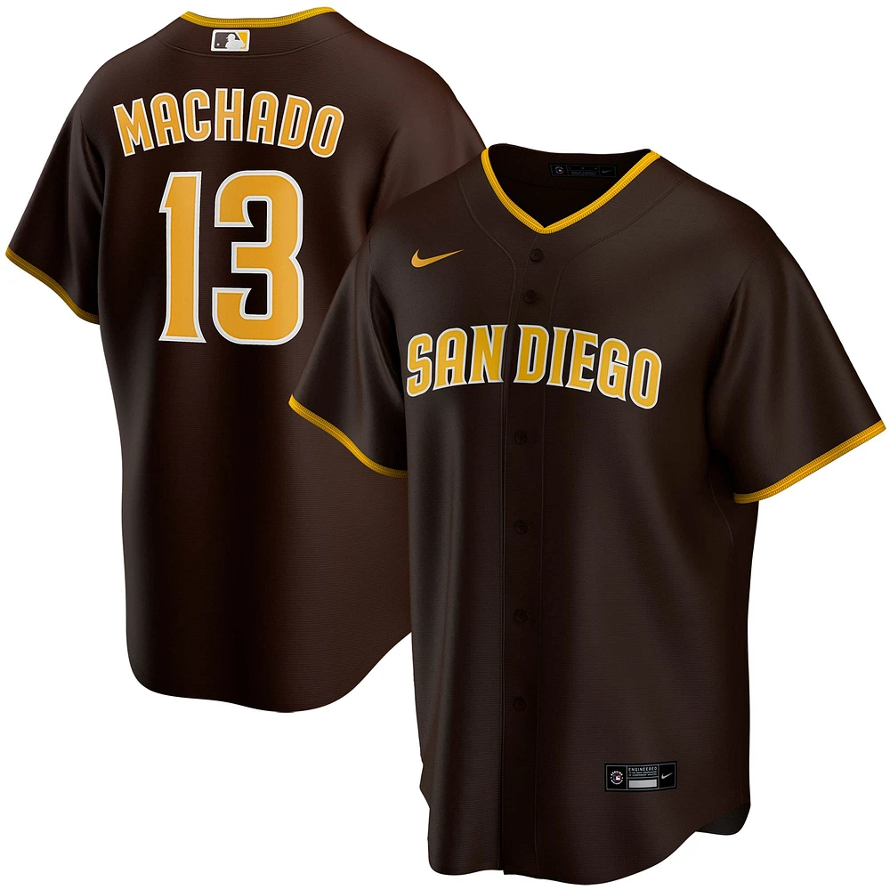 Maillot de joueur réplique alternatif des San Diego Padres Nike Manny Machado marron pour homme