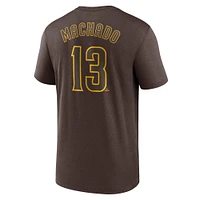 Men's Nike Manny Machado Brown San Diego Padres Legend Name & Number Performance T-Shirt