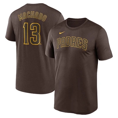 Men's Nike Manny Machado Brown San Diego Padres Legend Name & Number Performance T-Shirt