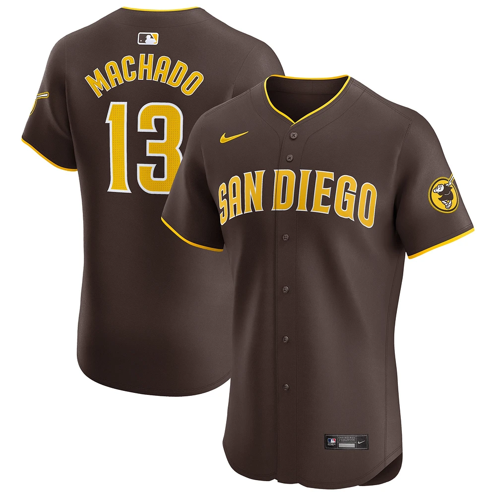 Maillot de joueur Nike Manny Machado San Diego Padres Road Elite pour homme, marron