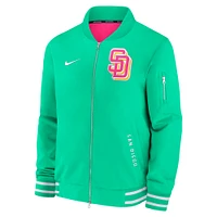 Men's Nike  Neon Green San Diego Padres Authentic Collection City Connect Full-Zip Bomber Jacket