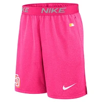 Short d'entraînement de performance Nike Rose San Diego Padres City Connect Authentic Collection pour homme