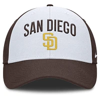 Casquette ajustable Nike blanche/marron San Diego Padres Club Performance pour homme