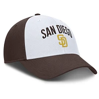 Casquette ajustable Nike blanche/marron San Diego Padres Club Performance pour homme