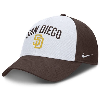 Casquette ajustable Nike blanche/marron San Diego Padres Club Performance pour homme