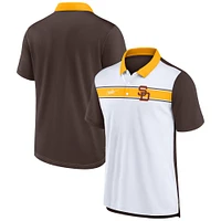 Men's Nike  White/Brown San Diego Padres Rewind Stripe Polo