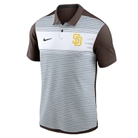 Men's Nike White/Brown San Diego Padres Vapor Striped Performance Polo
