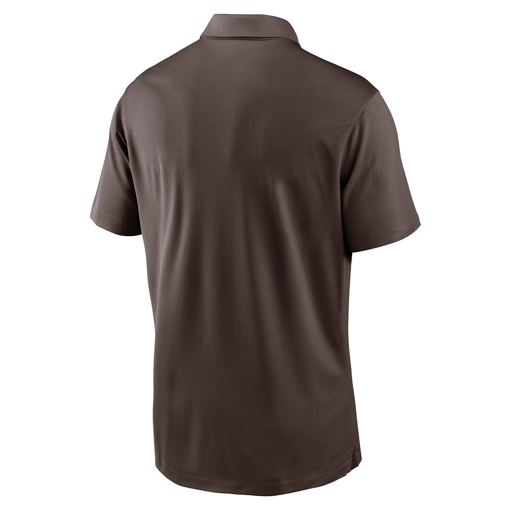 Men's Nike White/Brown San Diego Padres Vapor Striped Performance Polo