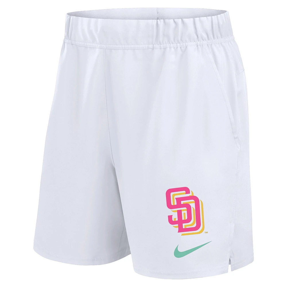 Short Nike blanc San Diego Padres 2024 City Connect tissé Victory Performance pour homme