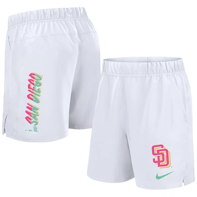 Short Nike blanc San Diego Padres 2024 City Connect tissé Victory Performance pour homme