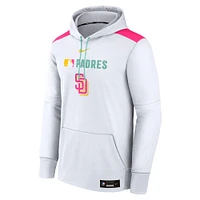 Men's Nike  White San Diego Padres Authentic Collection City Connect Therma Pullover Hoodie