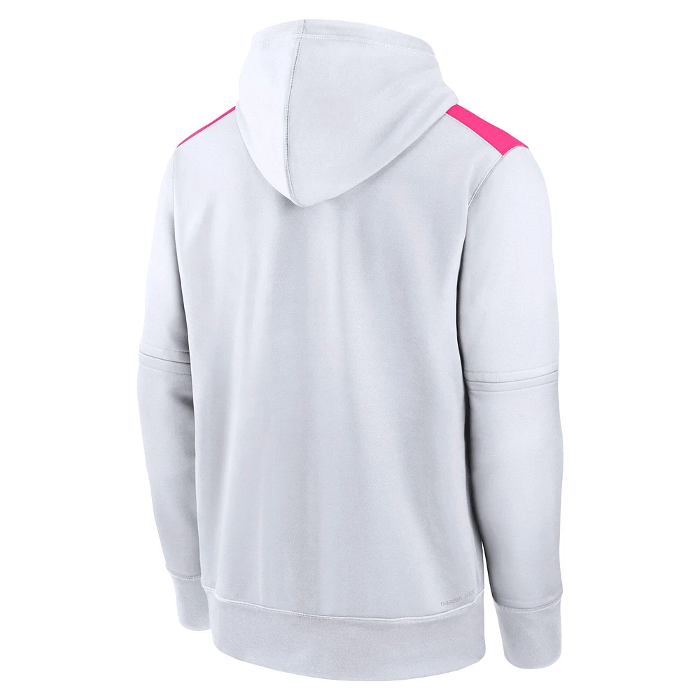 Men's Nike  White San Diego Padres Authentic Collection City Connect Therma Pullover Hoodie