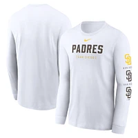 T-shirt à manches longues Nike San Diego Padres Repeater pour homme blanc