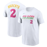 T-shirt Nike Xander Bogaerts pour homme, San Diego Padres City Connect Fuse Name & Number, blanc