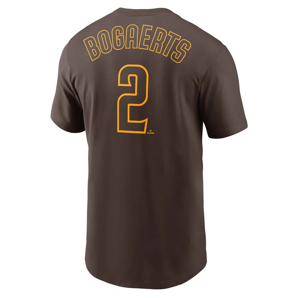 Men's Nike Xander Bogaerts Brown San Diego Padres Name & Number T-Shirt