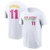T-shirt Nike Yu Darvish blanc pour homme avec nom et numéro Fuse City Connect des Padres de San Diego