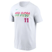 T-shirt Nike Yu Darvish blanc pour homme avec nom et numéro Fuse City Connect des Padres de San Diego