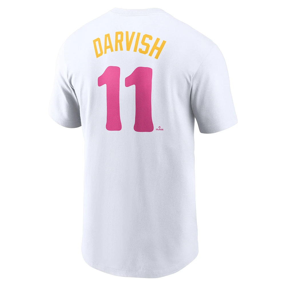 T-shirt Nike Yu Darvish blanc pour homme avec nom et numéro Fuse City Connect des Padres de San Diego